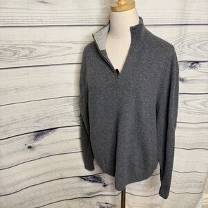 Women's Gray Half-Zip cashmere Sweater